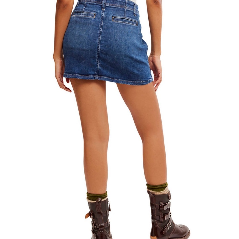 NWT Free People Daylight Stretch Denim Mini Skirt Sz 30 - Picture 7 of 7